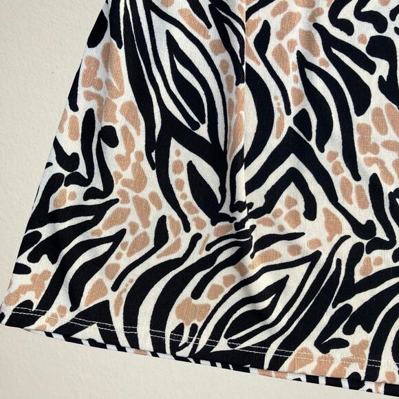 Mixed animal print cowl neck tank top zebra giraffe, Y2K indie bohemian boho - Picture 4 of 7